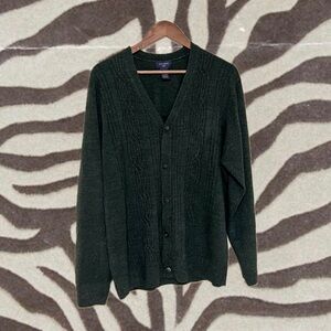 Dockers Unisex Dark Green Knit Cardigan Button Down Sweater